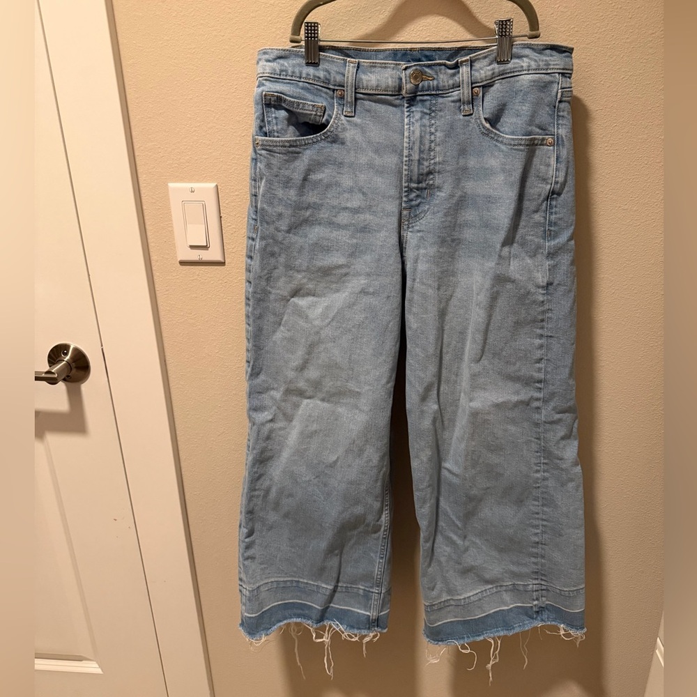 Banana Republic High Rise Wide Leg Crop Jeans